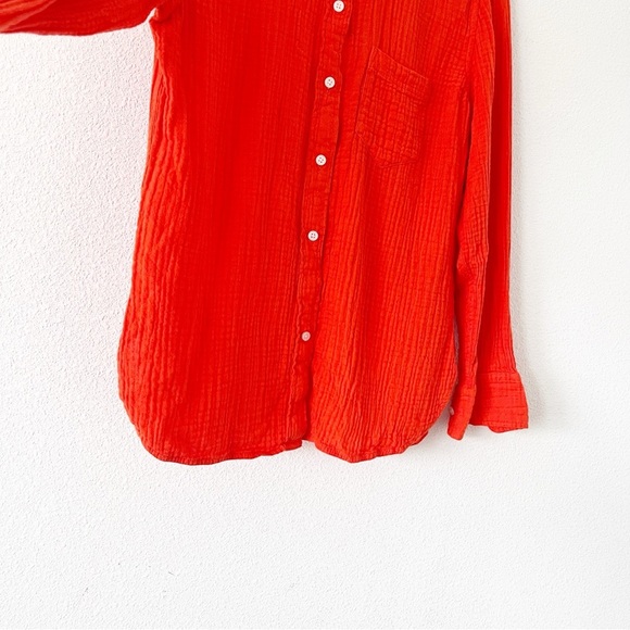 J. Crew Double-Gauze Button Up Classic Shirt in Cerise - Picture 5 of 10